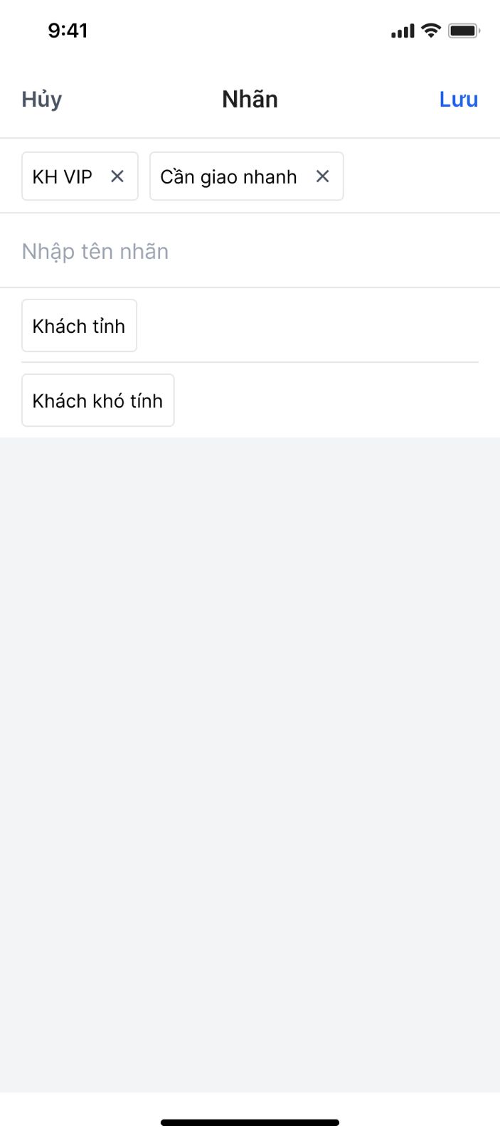 Thêm nhãn trên hồ sơ khách hàng bằng POS Mobile