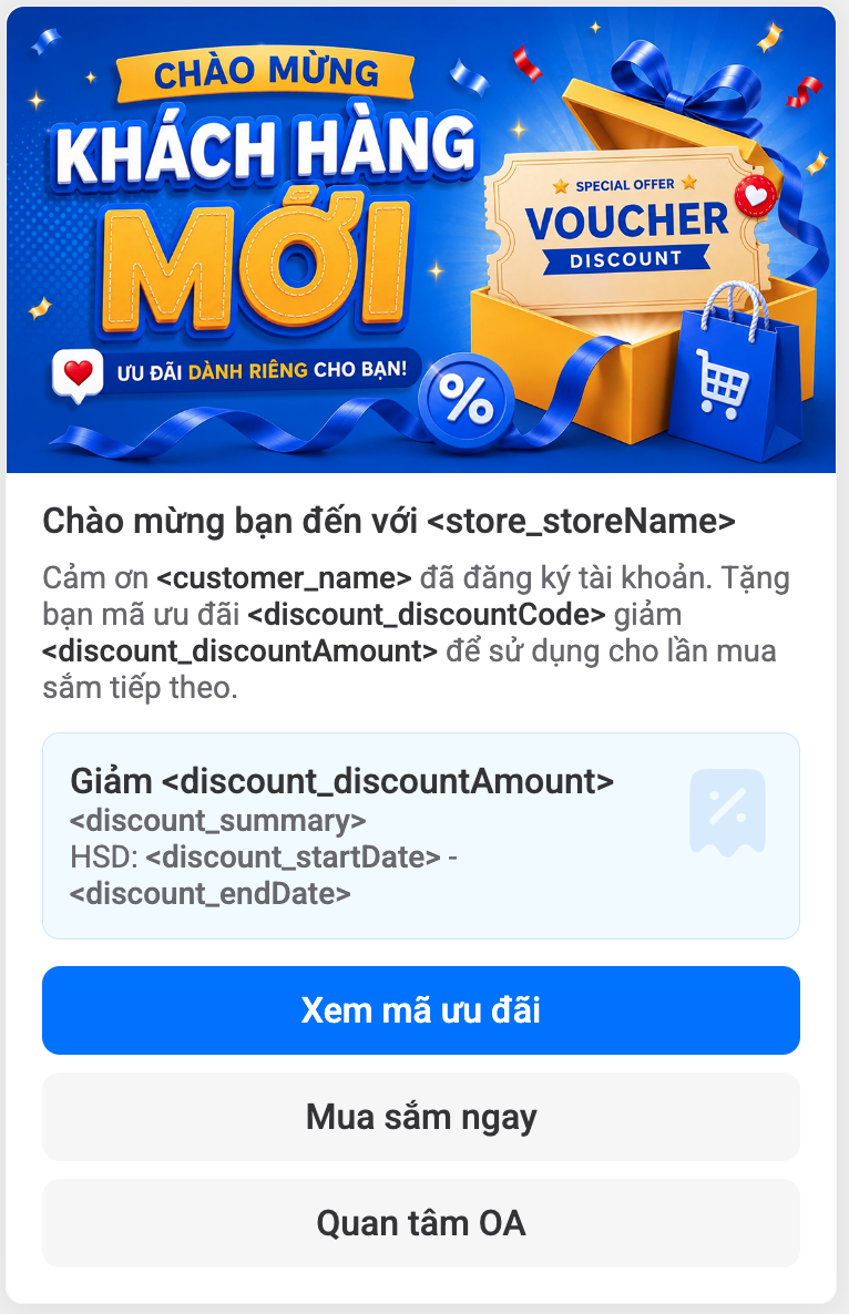 Mẫu ZNS Chào mừng thành viên mới