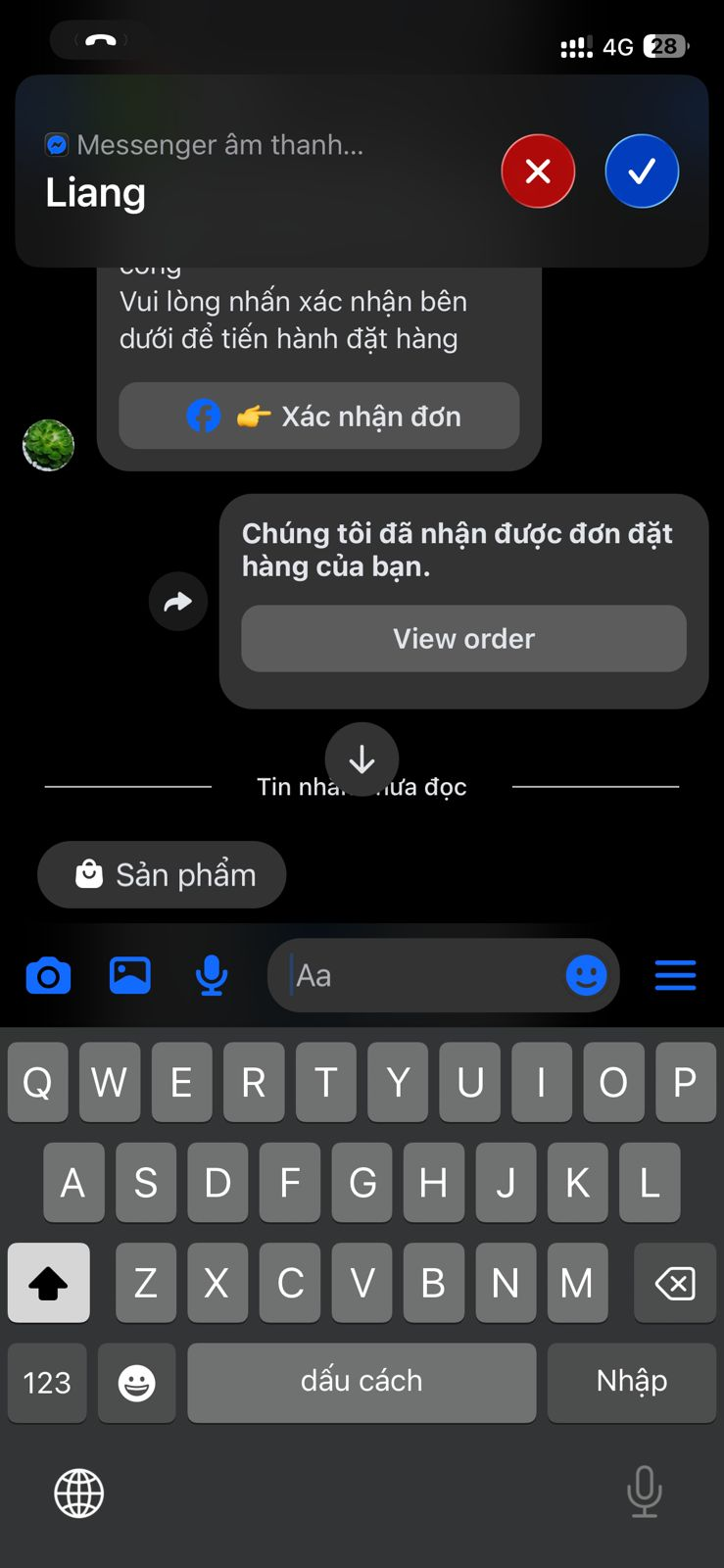 Cuộc gọi Messenger trên mobile